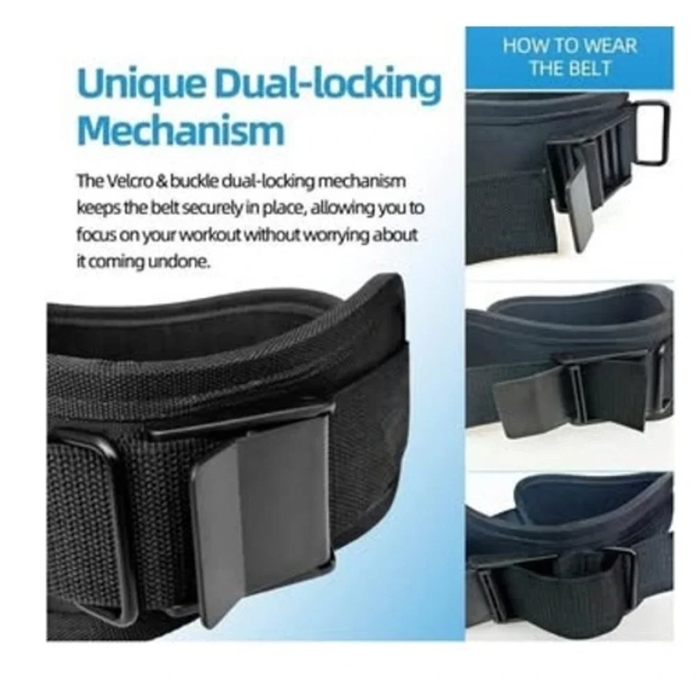 COOSOFT Weight Lifting Belt Medium Black Gym Workout‎ Support Adjustable Strap